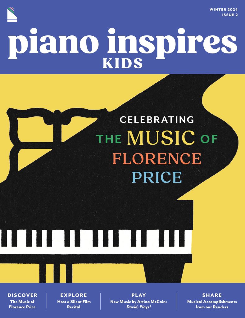 The cover of the Winter 23-24 issue of Piano Inspires Kids