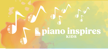 Music notes and piano inspires kids colorful