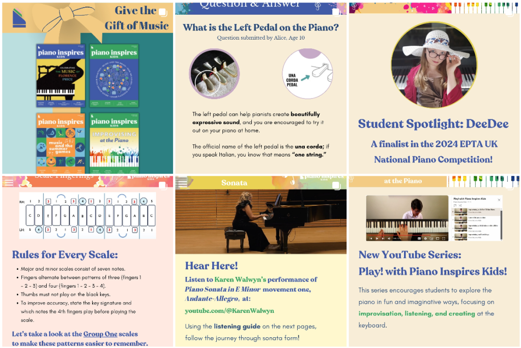 The Piano Inspires Kids Instagram Page.