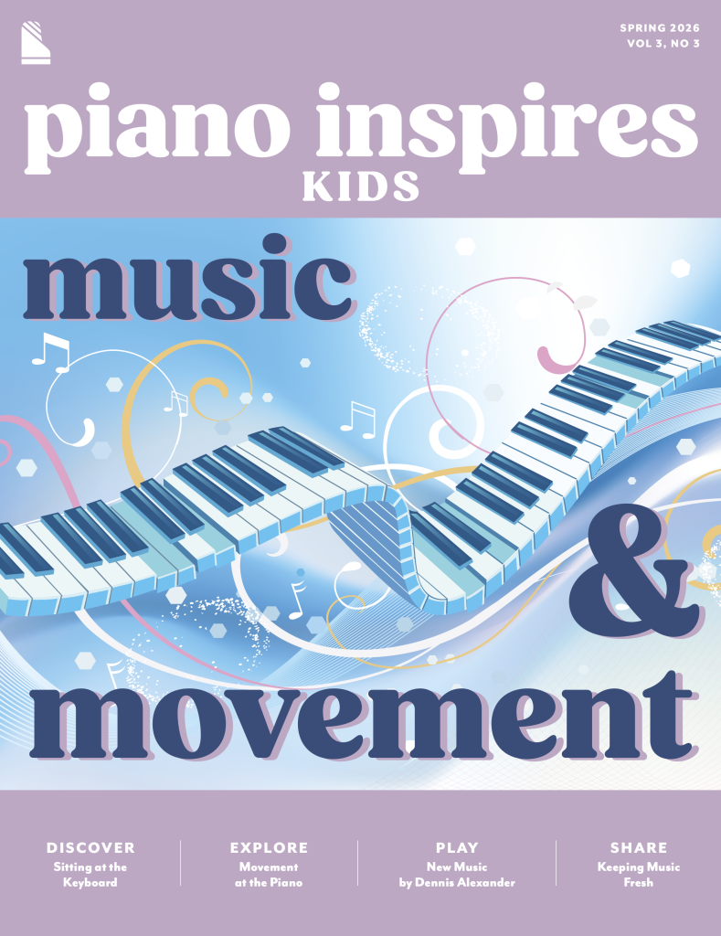 Cover for Piano Inspires Kids Spring 2026 issue.